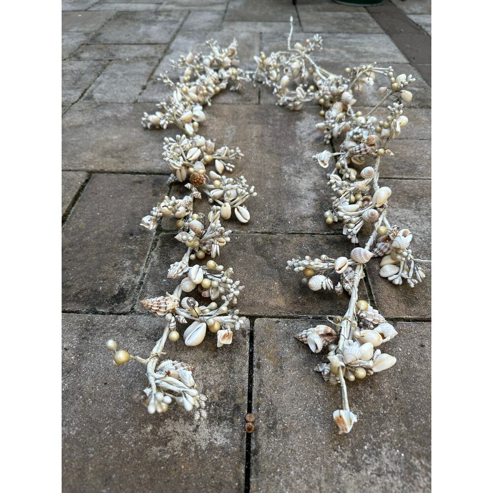 Seashell garlands Coastal Shell wire decor nautical natural marine beach ocean 2